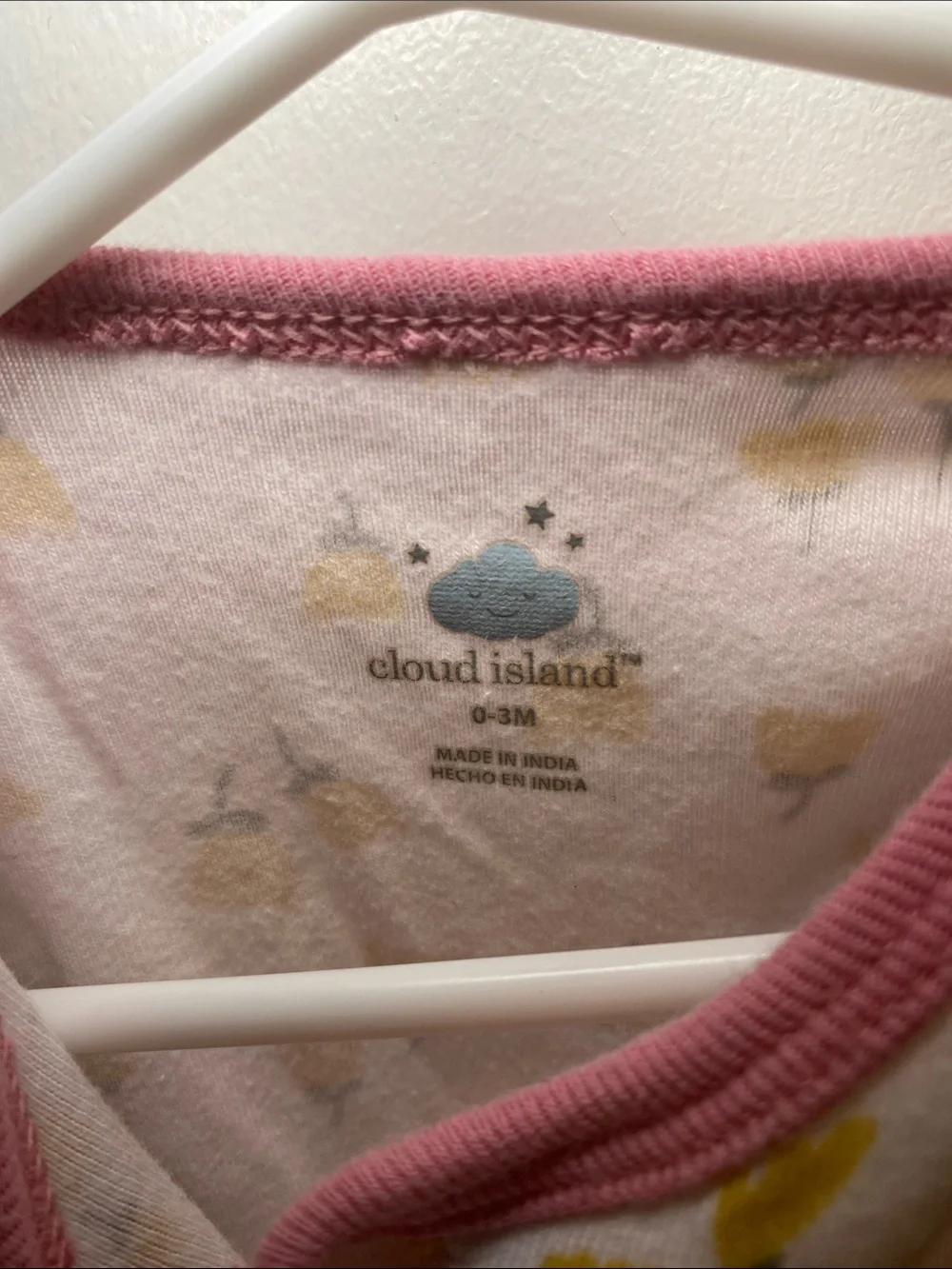 Carter's & Cloud Island Pink, Gray & White Floral and Print Footed One-Piece Set
